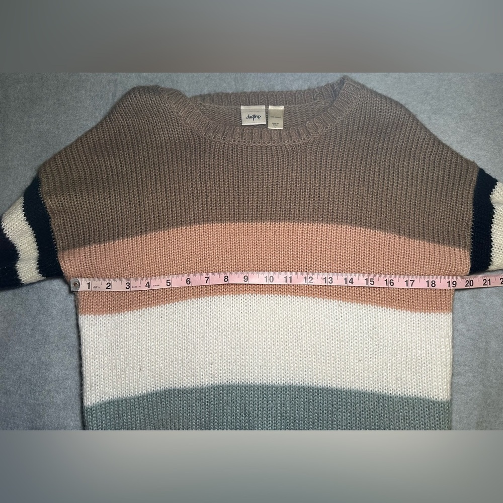 Daytrip Sweater Striped Crewneck Multi Colored Size L - Picture 6 of 6
